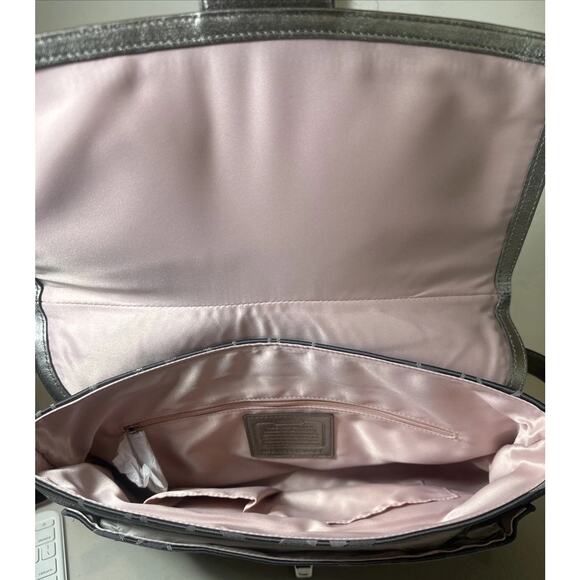 Coach Shoulder Penelope Sig Flap Bag F20461 NWT Rare Discontinued Grey/Silver - Picture 12 of 14